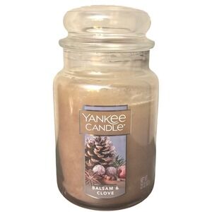 Yankee Candle | Balsam & Clove | Large Jar Candle 22oz Brown Single Wick | USED